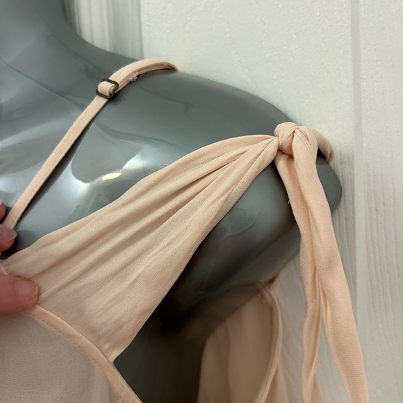 Shear, Flowy Tank Top with Shoulder Ties, Sz S - Picture 3 of 8